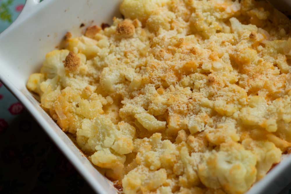 WLS Recipes - Cauliflower & Cheese Bake. Great low carb replacement for Mac & Cheese. #wls #vsg #rny #sleeve #bypass
