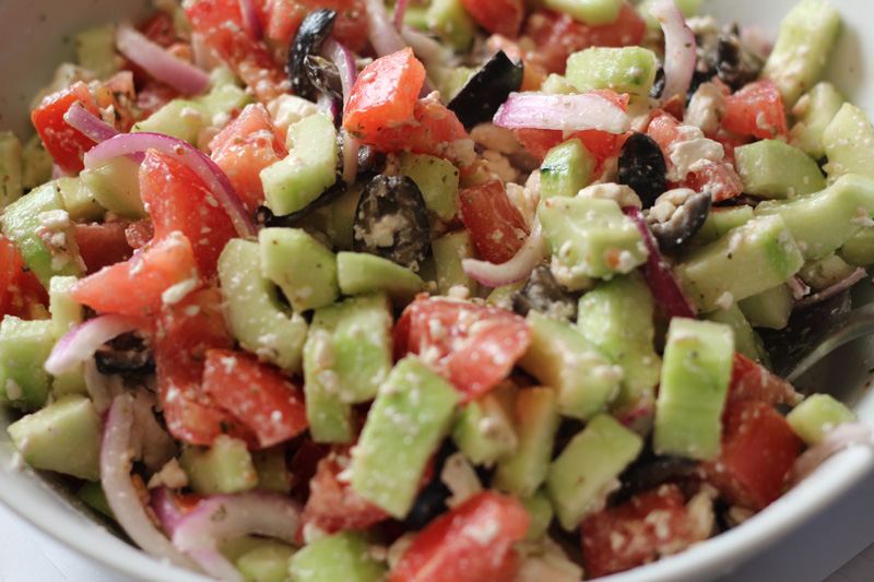 Cucumber Greek Salad | WLS Recipes | FoodCoach.Me
