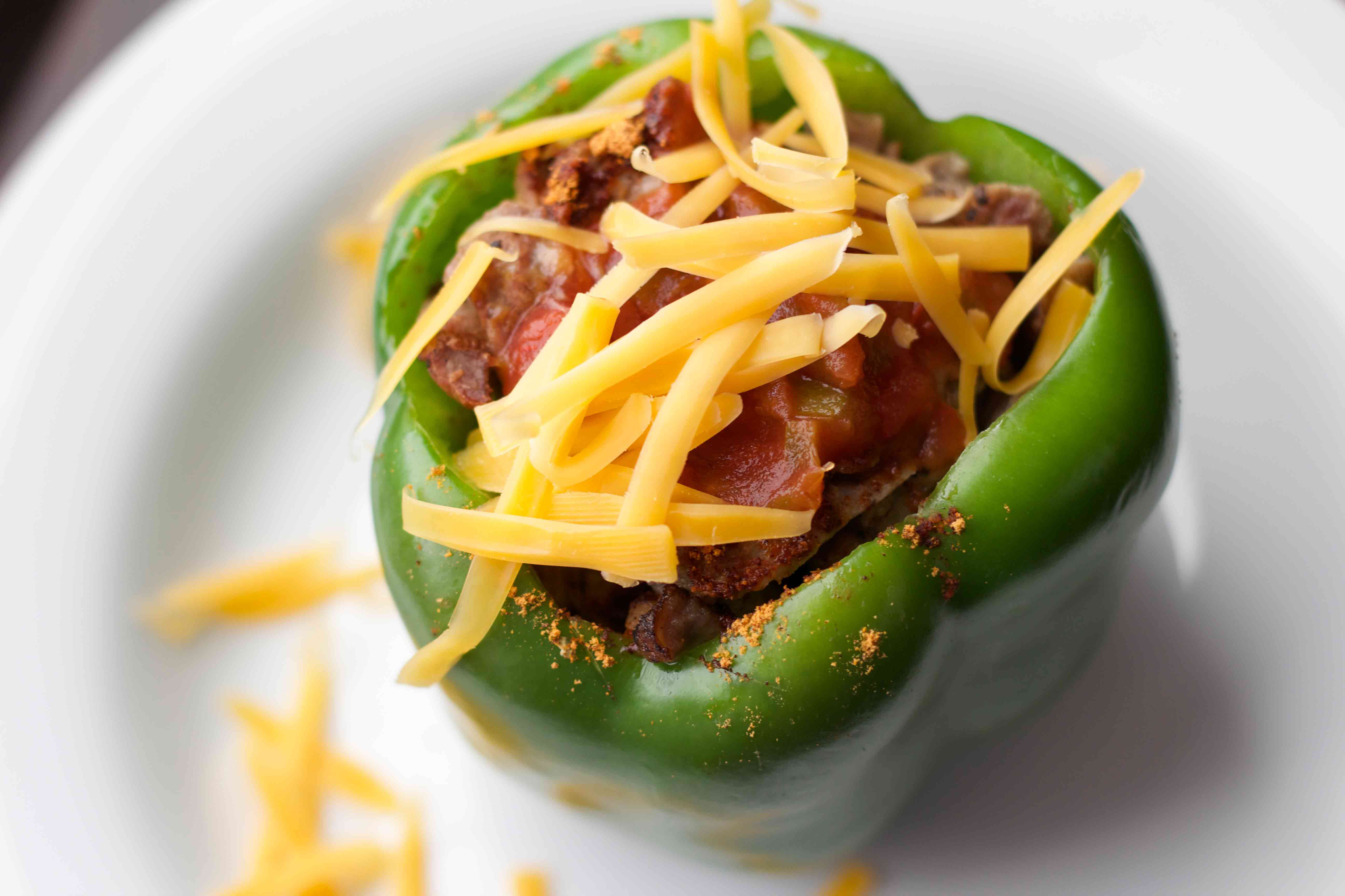 Steak Fajita Stuffed Bell Peppers. Low carb recipes after Gastric Sleeve or Gastric Bypass.