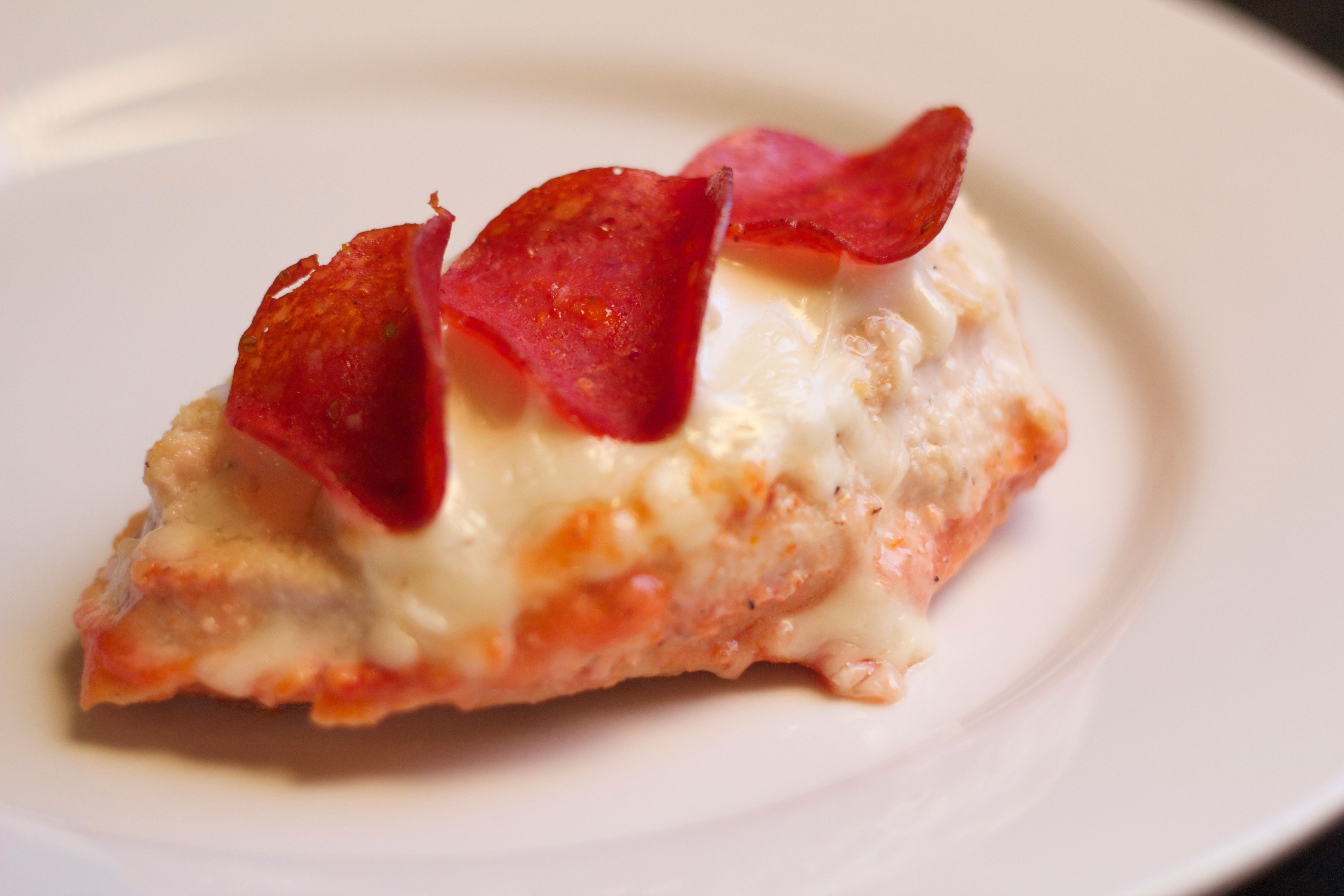 Pizza Chicken with Turkey Pepperoni. Low carb and delicious! Super easy recipes at bariatric food coach