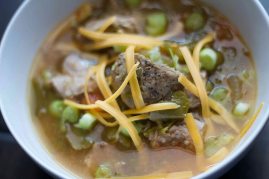 Pork and Tomatillo Chili - Bariatric approved recipes at www.foodcoach.me