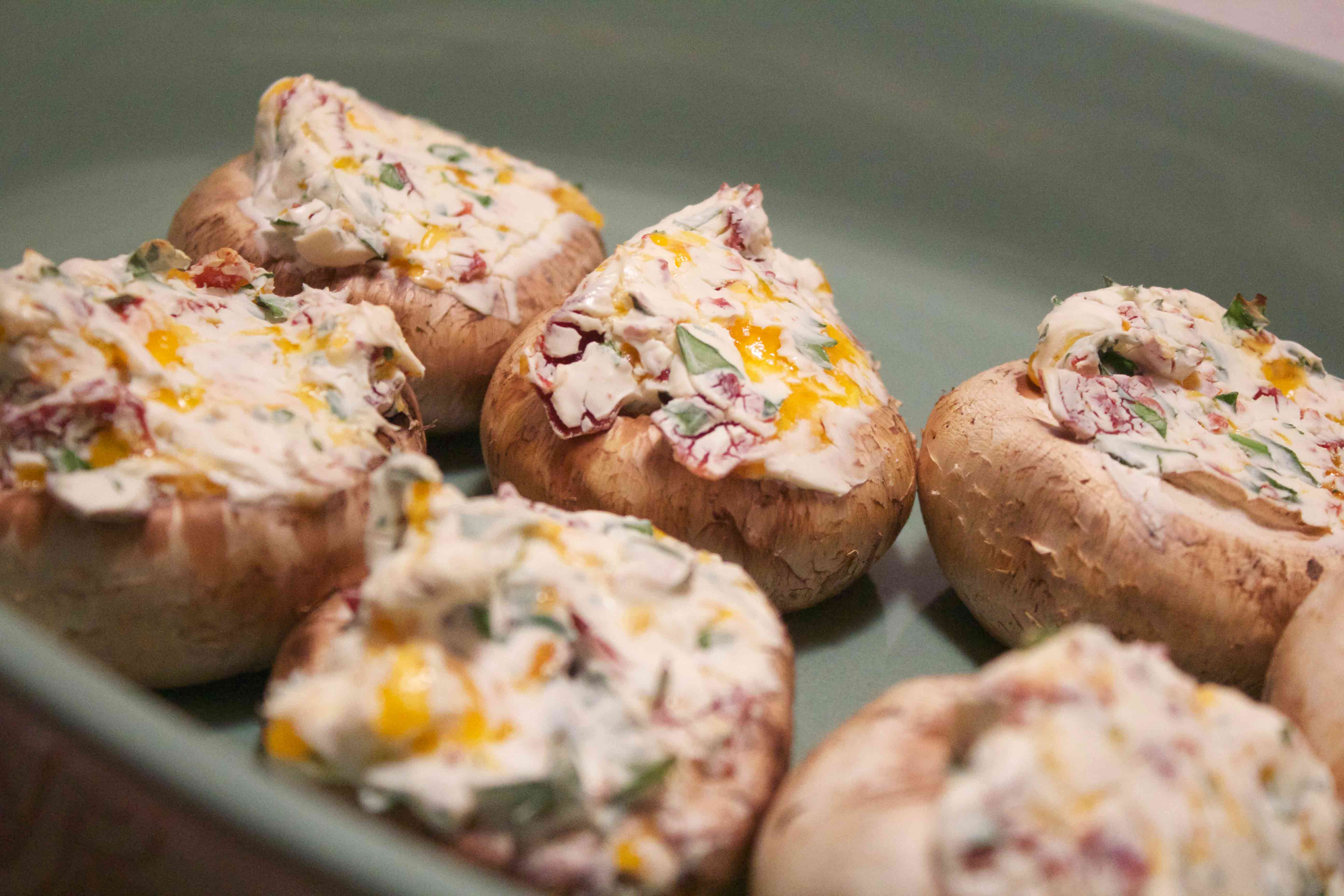 Turkey Bacon Stuffed Mushrooms. Low carb appetizer!