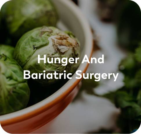 Image that reads Hunger and Bariatric Surgery.